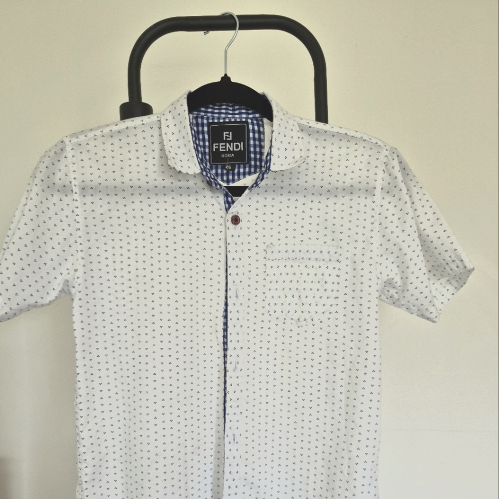 Fendi White Patterned Boys Shirt (26)
